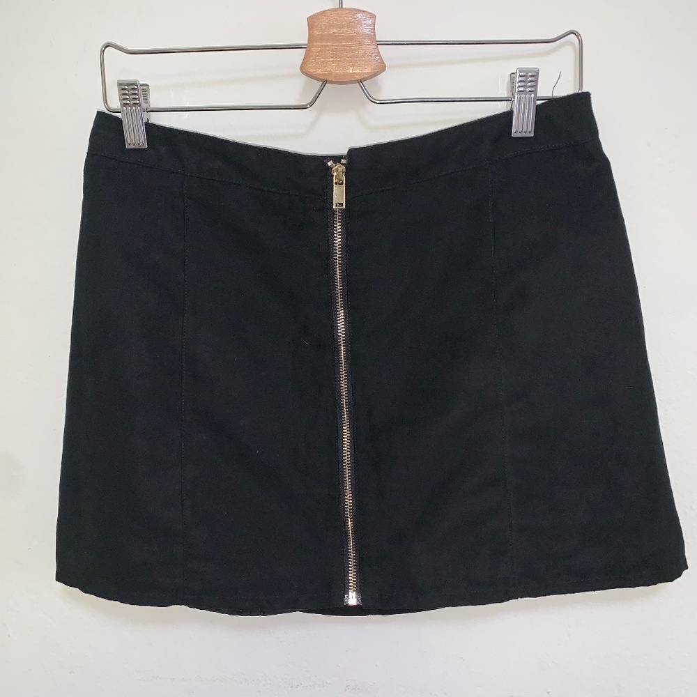 H&M Divided	Velvet Black Mini Skirt, Size 10